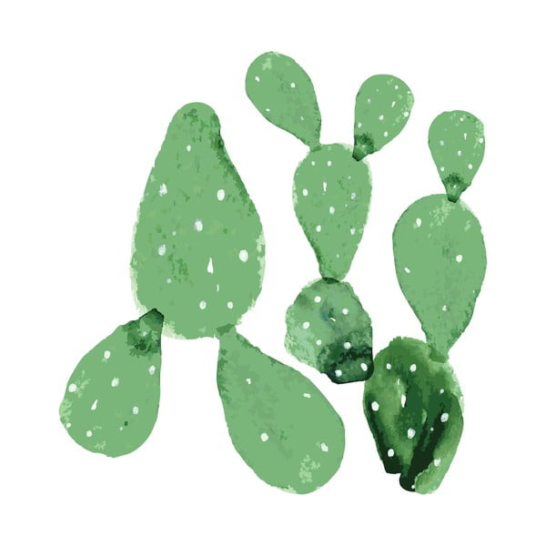 Komplekts no 2 sienas uzlīmes Dekornik Green Cacti