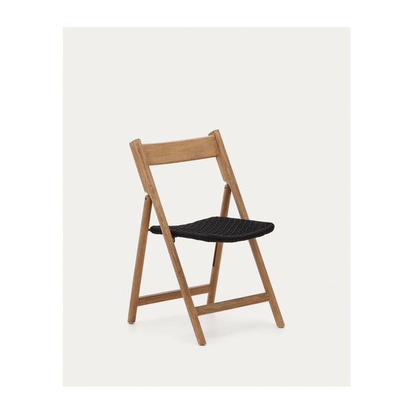 Melns/dabīga toņa masīvkoka dārza krēsls Dandara – Kave Home