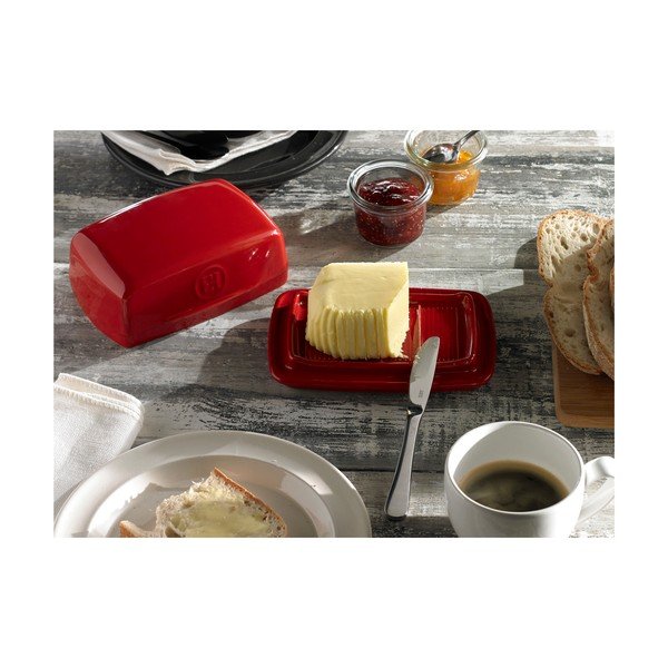 Sarkans keramikas sviesta trauks – Emile Henry-image-3