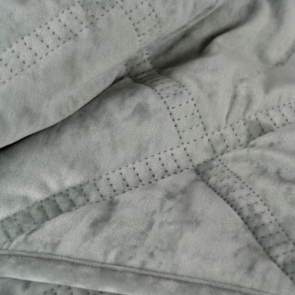 Dūmakaini zaļš samta stepēts gultas pārklājs 180x260 cm – Ixia-image-2