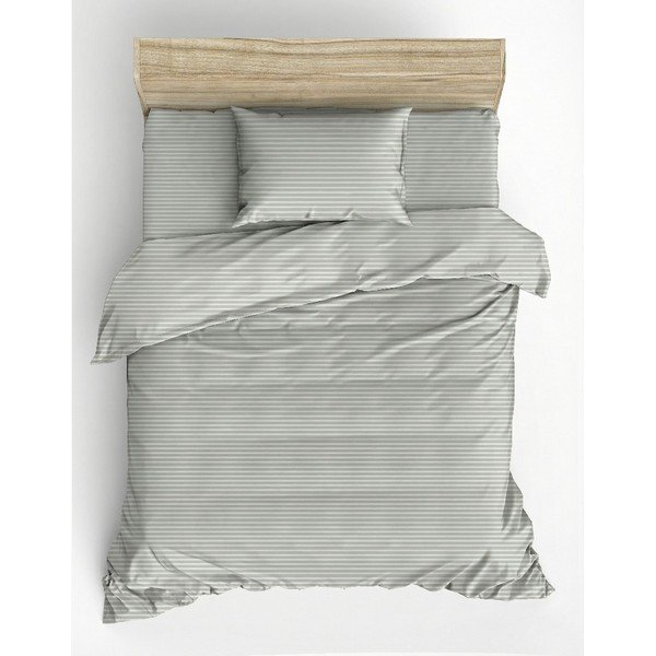 Salvijas zaļa vienguļamā gultas veļa 200x140 cm Stripe  – Mijolnir-image-2