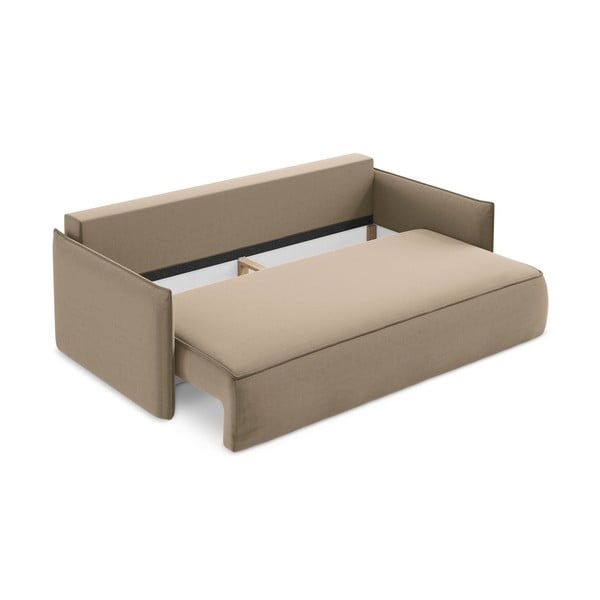 Gaiši brūns samta salokāms/ar uzglabāšanas vietu dīvāns 225 cm Hula – Makamii-image-3