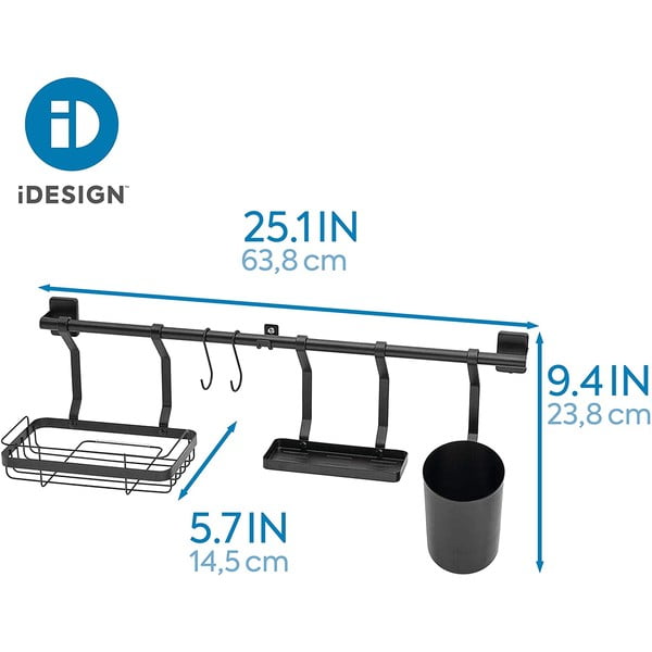 Melns virtuves sienas organizators iDesign Austin-image-1