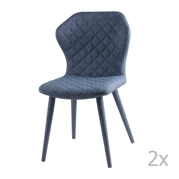 2 zilu ēdamistabas krēslu komplekts Avery