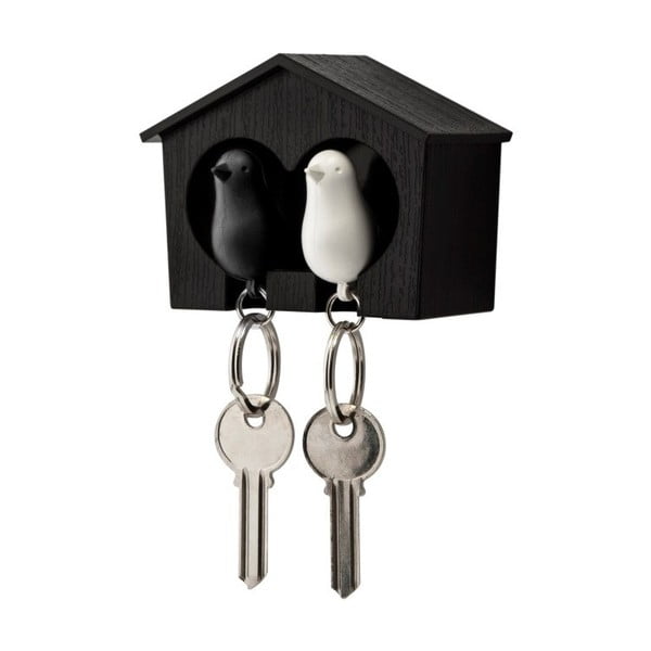 Brūna atslēgu piekariņš ar baltu un melnu atslēgu piekariņu Qualy Duo Sparrow
