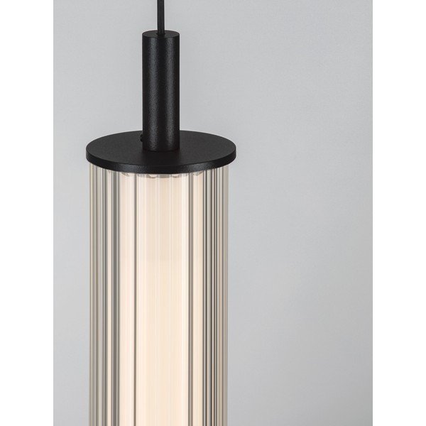 Matēti melna alumīnija LED piekaramā lampa ar regulējamu spilgtumu ar stikla abažūru ø 6,5 cm Glovia – Nova Luce-image-2