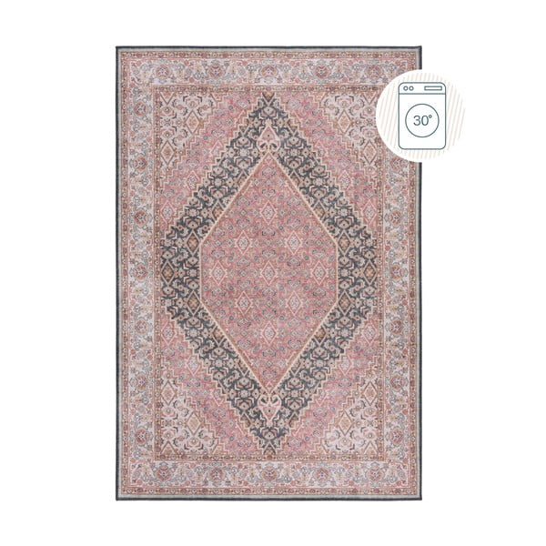 Rozā mazgājams paklājs 152x230 cm Briony Traditional – Flair Rugs