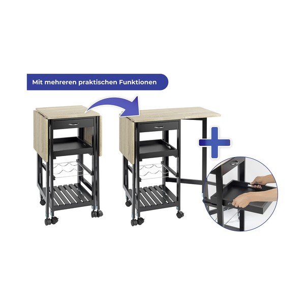 Melns/dabīga toņa vīna skapis ar ozolkoka imitāciju pudeļu skaits 3, 97x77 cm – Maximex-image-4