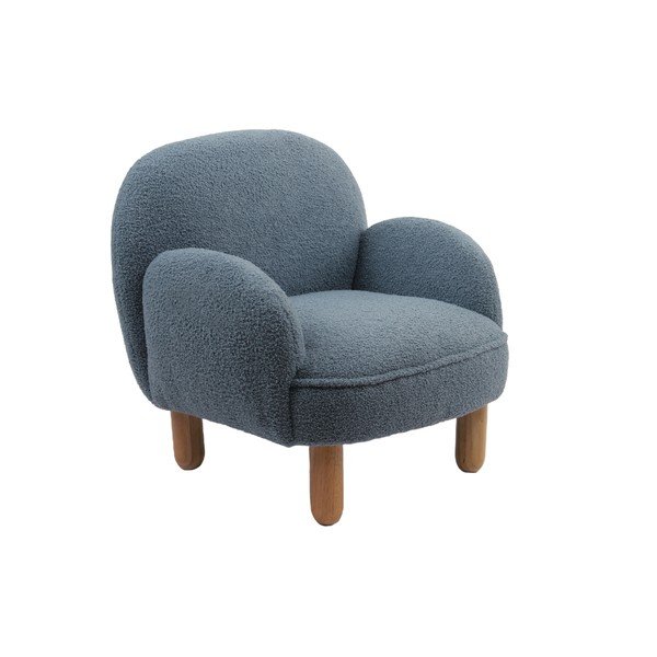 Zils bērnu atpūtas krēsls no buklē auduma Rocky – Vipack