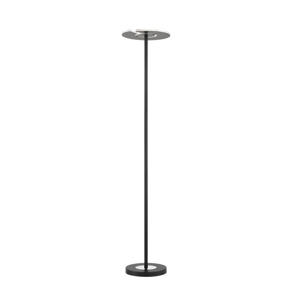 Melna LED stāvlampa ar regulējamu spilgtumu ar stikla abažūru (augstums 180 cm) Dent – Fischer & Honsel