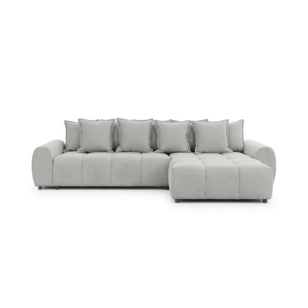 Gaiši pelēks stūra dīvāns (ar labo stūri/ar zvilni) Albane  – Ropez