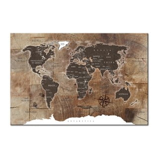 Pasaules kartes siena Bimago Wooden Mosaic, 90 x 60 cm