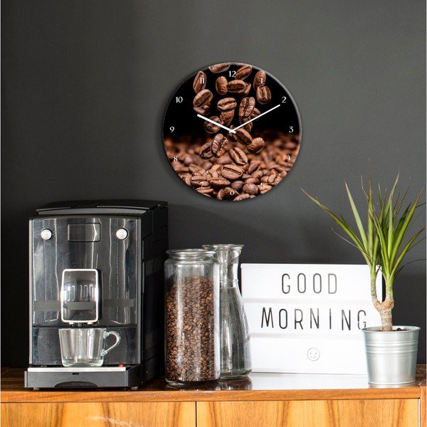 Sienas pulkstenis Styler Glassclock Coffee Seeds, ⌀ 30 cm-image-1