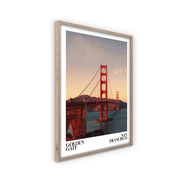 Drukāta glezna ar rāmi 50x70 cm Golden Gate – Styler-image-4