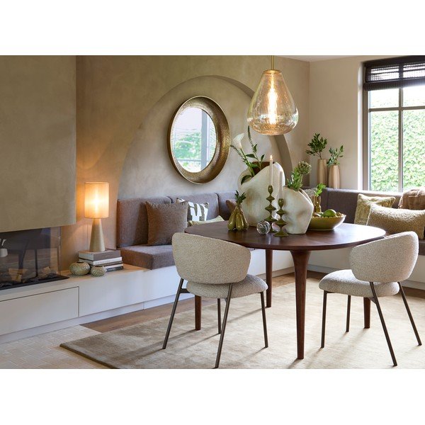 Dzintara dzeltena piekaramā lampa ar stikla abažūru Leona – Light & Living-image-1