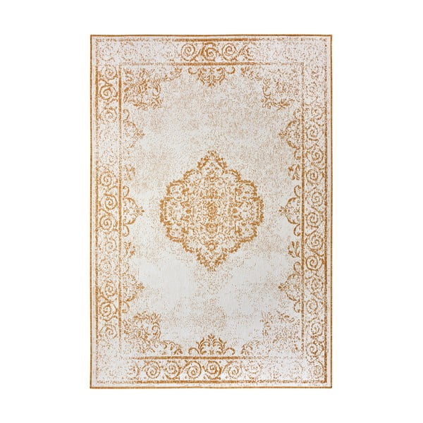 Okera dzeltens/balts āra paklājs 120x170 cm Cebu – NORTHRUGS