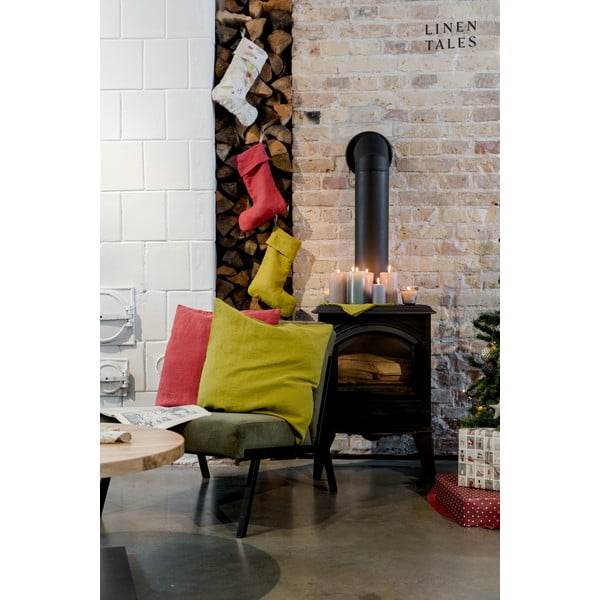 Tekstila Ziemassvētku zeķe Christmas Print Natural – Linen Tales-image-1