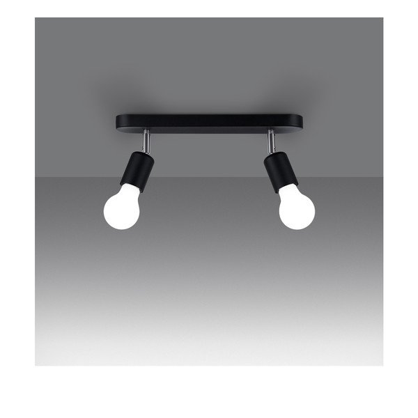 Melna metāla griestu lampa ø 6 cm Brando – Sollux-image-1