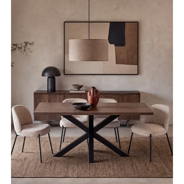 Ēdamgalds ar valrieksta koka imitācijas galda virsmu 100x180 cm Comba – Marckeric-image-3