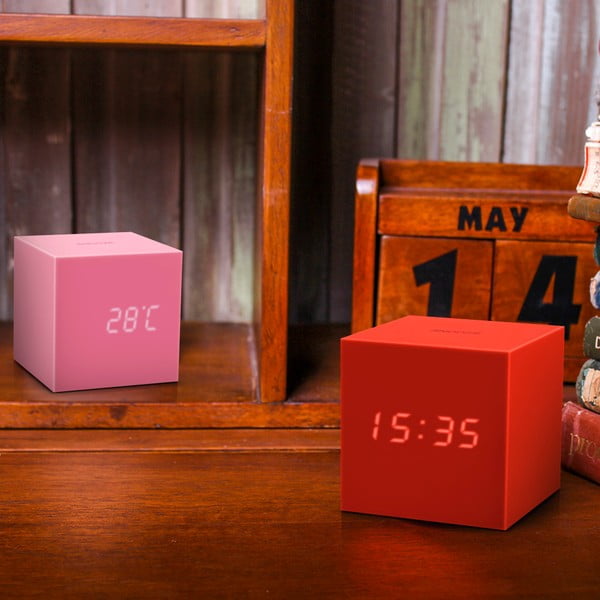 Sarkans LED modinātājs Gingko Gravity Cube-image-2
