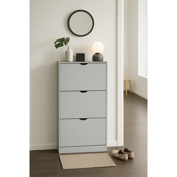 Pelēks atverams apavu plaukts 60x118x24 cm Stelo – Bonami Essentials-image-1