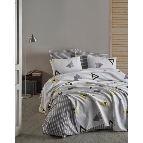 Balts kokvilnas pārklājs divguļamai gultai 200x235 cm Erois – Mijolnir