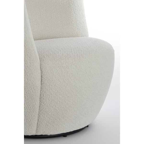 Balts atpūtas krēsls no buklē auduma Senja – Light & Living-image-1