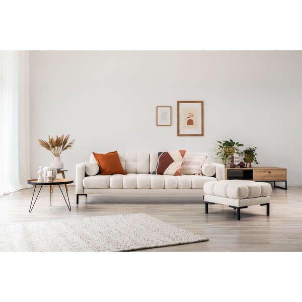 Balts/bēšs dīvāns 217 cm Bali – Cosmopolitan Design-image-4