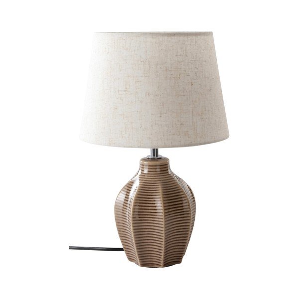 Bēša/tumši brūna keramikas galda lampa (augstums 34 cm) Wera – Jotex