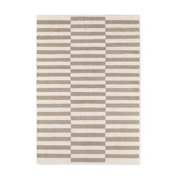 Balts/pelēks divpusējs/ar rokām darināts vilnas paklājs 160x230 cm Vika – Hanse Home