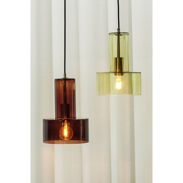 Zaļa stikla piekaramā lampa ø 20 cm Ripple – Hübsch-image-1