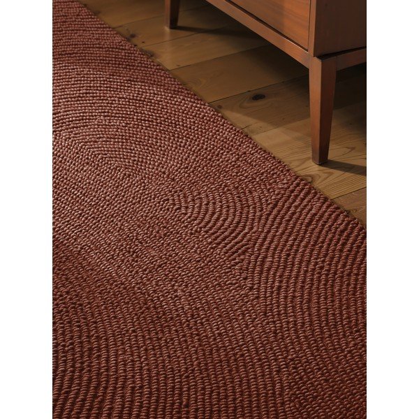 Ķieģeļu sarkans ar rokām darināts vilnas celiņa paklājs 80x300 cm Calmio – Hanse Home-image-1