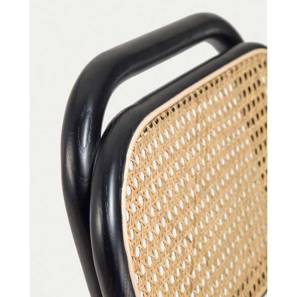 Melns gobas masīvkoka bāra krēsls (sēdekļa augstums 65 cm) Doriane – Kave Home-image-4