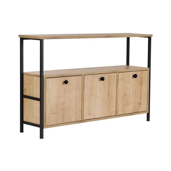 Gaiša dabīga toņa konsoles galds ar ozolkoka imitāciju 29,5x120 cm Solace – Kalune Design-image-2