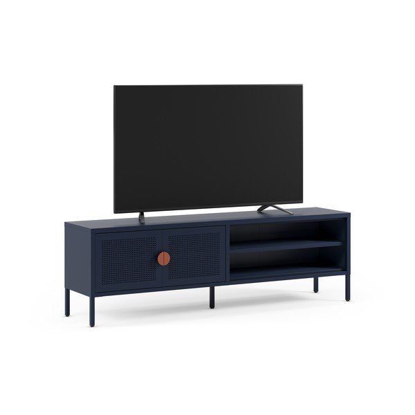 Tumši zils metāla TV galdiņš 160x50x35 cm Sayla – Marckeric-image-2