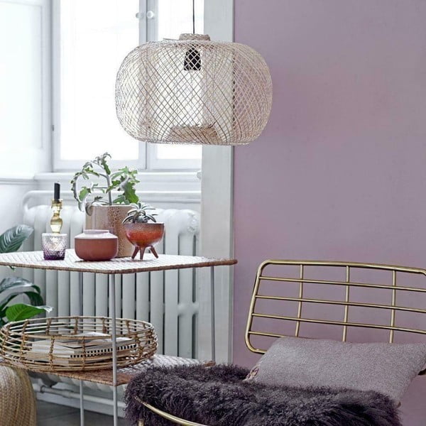 Dabīga toņa piekaramā lampa ar bambusa abažūru ø 42 cm Rodi – Bloomingville-image-2