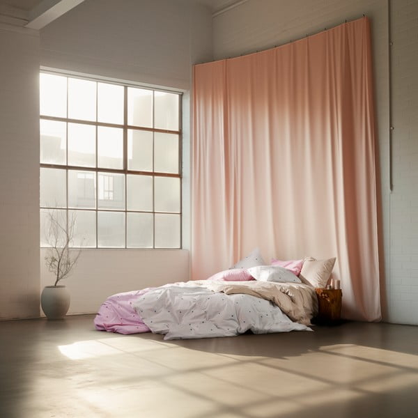 Balta vienguļamā gultas veļa no kokvilnas perkala 140x200 cm Daisy – JUNA-image-4