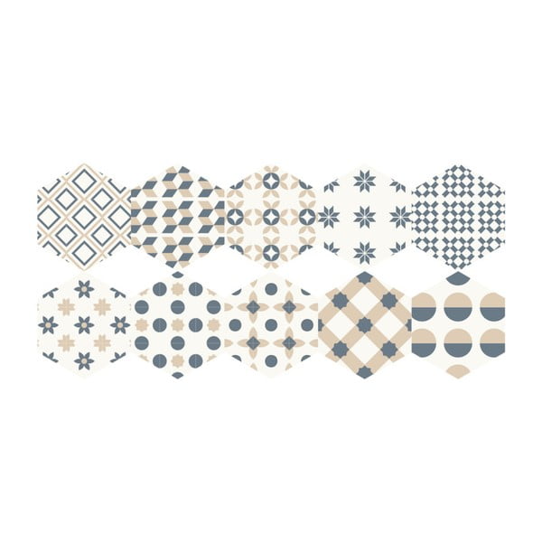 10 grīdas uzlīmju komplekts Ambiance Hexagons Gotzone, 20 x 18 cm