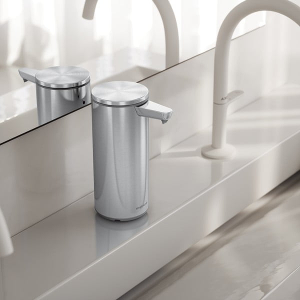 Matētas sudraba krāsas tērauda automātisks ziepju dozators 266 ml – simplehuman-image-1