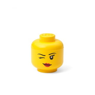 Dzeltena glabāšanas kaste LEGO® whinky head, 10,5 x 10,6 x 12 cm