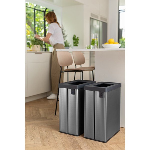 Pelēka atkritumu šķirošanas atkritumu tvertne no pārstrādātas plastmasas 54 l Verto Recycle – Curver-image-1