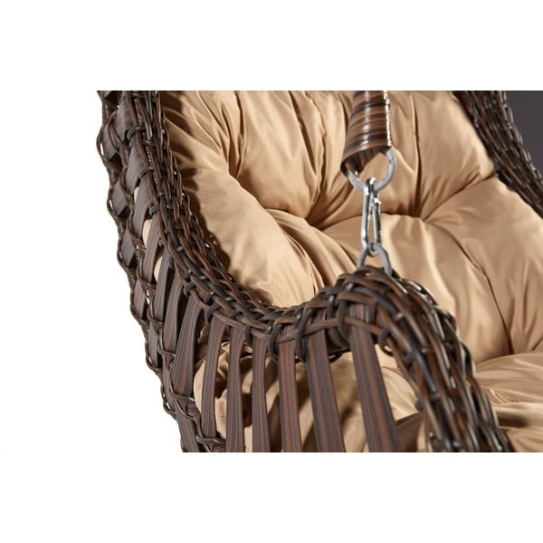 Brūns rotangpalmas dārza piekaramais krēsls Alacati – Floriane Garden-image-4