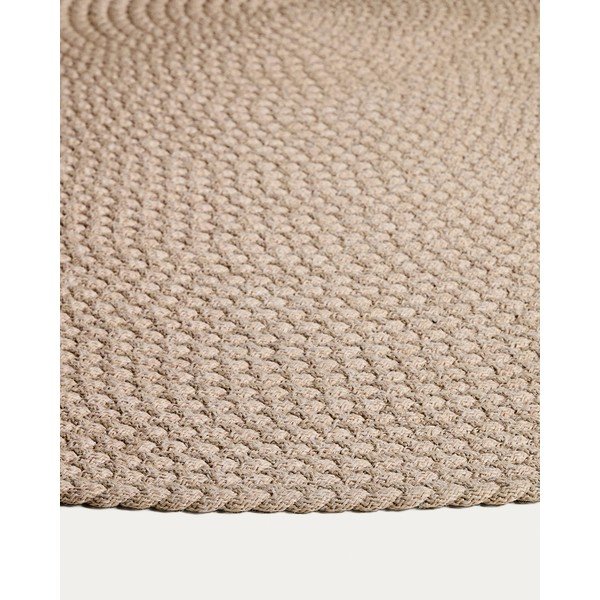 Krēmkrāsas apaļš iekštelpu un āra paklājs ø 200 cm Despas – Kave Home-image-4