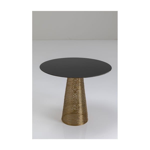 Melns metāla sānu galdiņš Kare Design Charme, ⌀ 50 cm