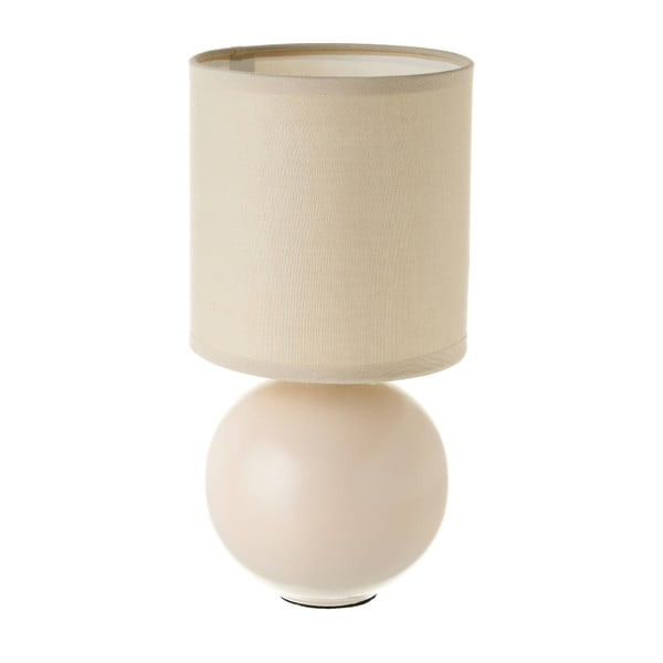 Bēša keramikas galda lampa ar auduma abažūru (augstums 24,5 cm) – Casa Selección