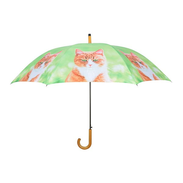 Gaiši zaļš lietussargs ar kaķiem Esschert Design, ⌀ 120 cm