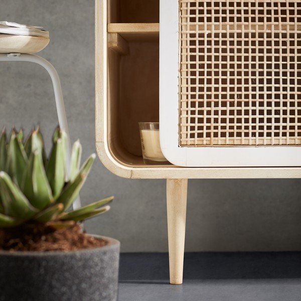 Balts metāla krēsls ar mango koka sēdekli Kave Home Nax-image-4