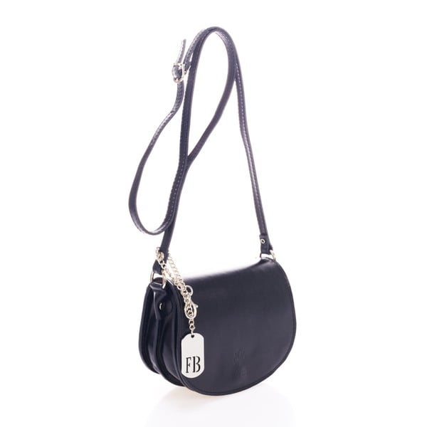 Melna īstas ādas rokassoma Federica Bassi Bubo-image-2