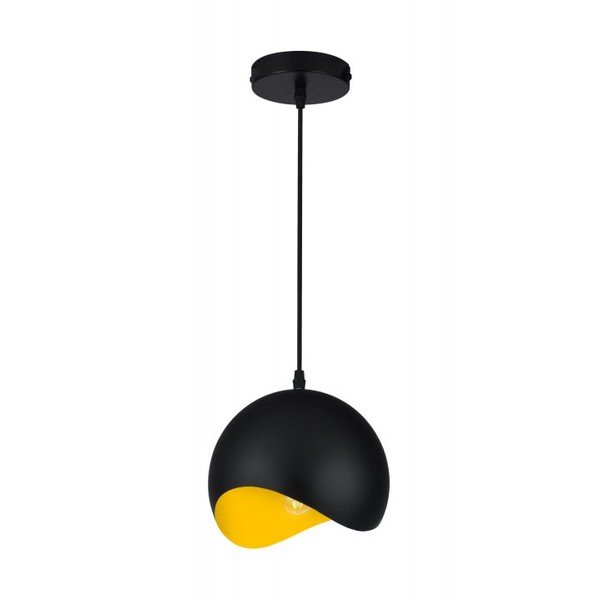 Melna/zelta krāsas piekaramā lampa ar metāla abažūru ø 20 cm Mavia – GTV