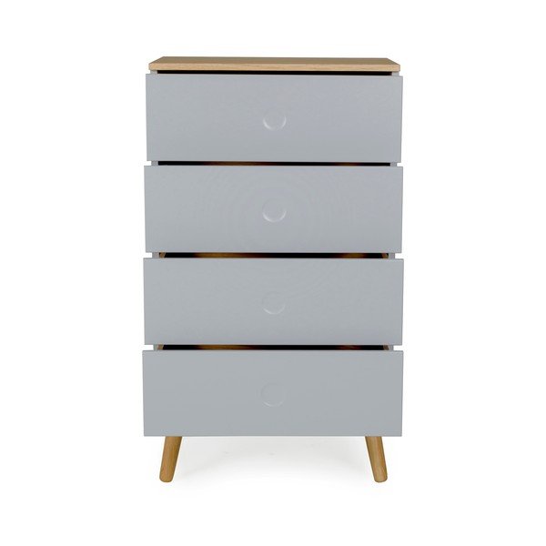 Pelēka kumode ar ozolkoka kājām Tenzo Dot, platums 55 cm-image-2